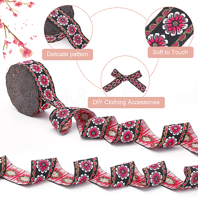 Polyester Ethnic Style Lace Ribbon OCOR-WH0067-48B-1