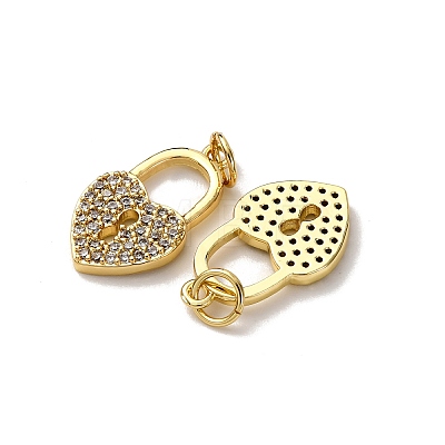Brass Micro Pave Clear Cubic Zirconia Pendants LS-KK-A270-03D-G-1