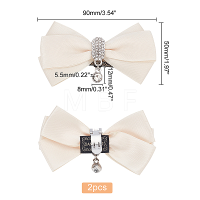2Pcs Detachable Polyester Bowknot Shoe Decoration AJEW-FG0002-01A-1