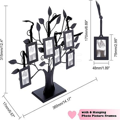 Iron Family Tree Picture Frame Stand AJEW-WH0223-71-1