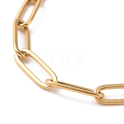 Vacuum Plating 304 Stainless Steel Paperclip Chain Bracelet for Men Women BJEW-E031-02G-02-1