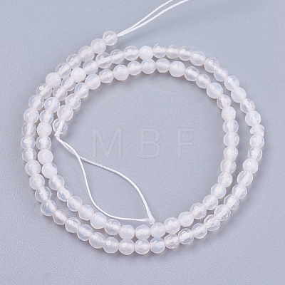 Natural Agate Round Beads Strand G-L084-4mm-14-1