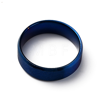 Titanium Steel Wide Band Finger Rings for Women Men RJEW-WH0009-13I-BU-1