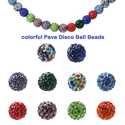 30Pcs Pave Disco Ball Beads RB-YW0001-14C-1