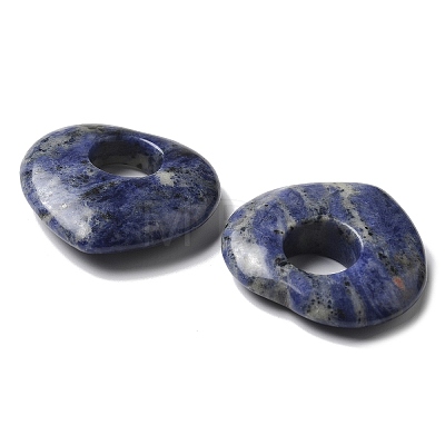 Natural Sodalite Hollow Pendants G-C167-06C-1