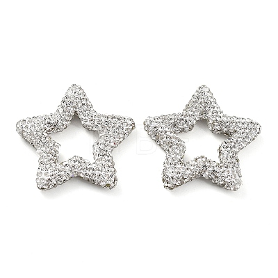 Star Shape Polymer Clay Rhinestone Beads CLAY-NH0001-06M-1