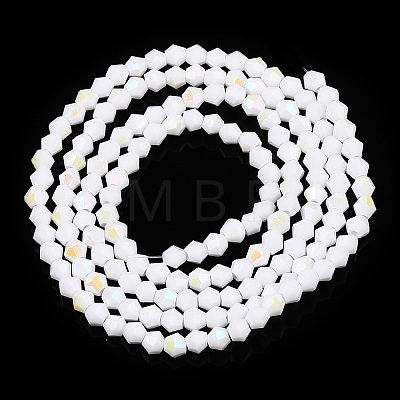 Opaque Solid Color Electroplate Glass Beads Strands EGLA-A039-P2mm-L15-1