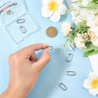 6Pcs Stainless Steel Spring Gate Rings STAS-BBC0008-34B-1