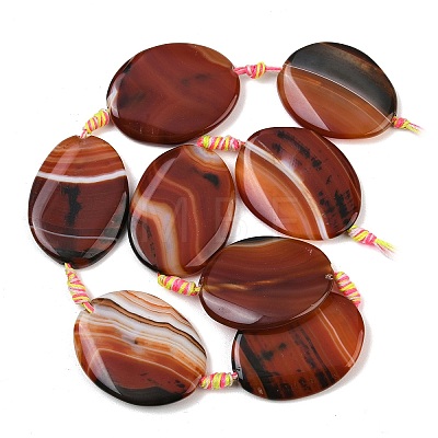 Natural Banded Agate Beads Strands G-P605-L02-06-1