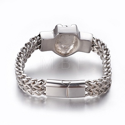 304 Stainless Steel Link Bracelets BJEW-P255-02AS-1