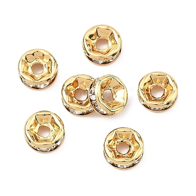 SHEGRACE Brass Micro Pave Clear Cubic Zirconia Spacer Beads XGRQ1U087-362G-1