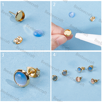 20Pcs 304 Stainless Steel Stud Earring Settings STAS-BBC0009-97A-1