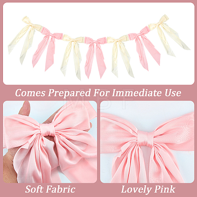 1Pc Polyester Bowknot Congratuation Banners FEPA-CP0001-04-1