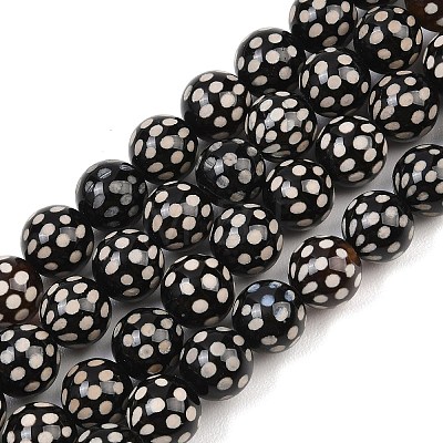 Tibetan Style dZi Beads Strands G-G328-A02-10mm-1