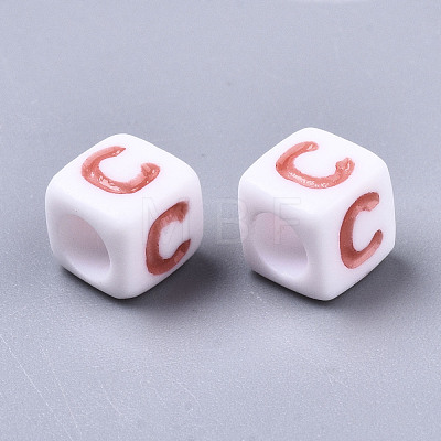 Opaque White Acrylic Beads SACR-R252-02C-1