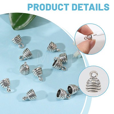 100Pcs Tibetan Style Alloy Cord Ends TIBEP-CA0010-23-1