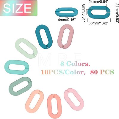 80Pcs 8 Colors Opaque Spray Painted Acrylic Linking Rings OACR-FH0001-022-1