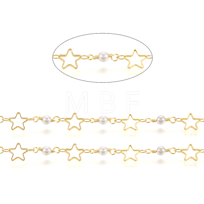 3.28 Feet Brass Handmade Beaded Chain X-CHC-I031-03G-1