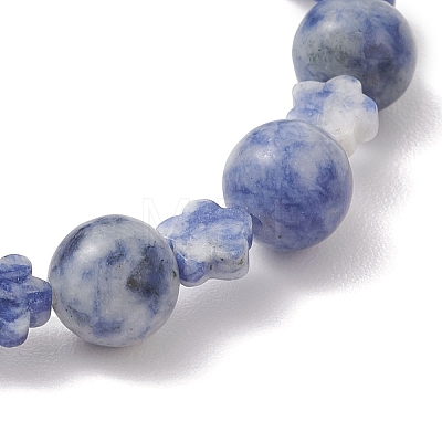 Natural Blue Spot Jasper Beads Bracelets BJEW-JB13233-1