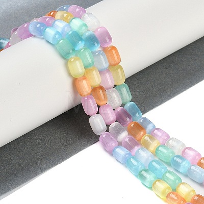 Rainbow Color Natural Selenite Beads Strands G-F750-M02-02-1