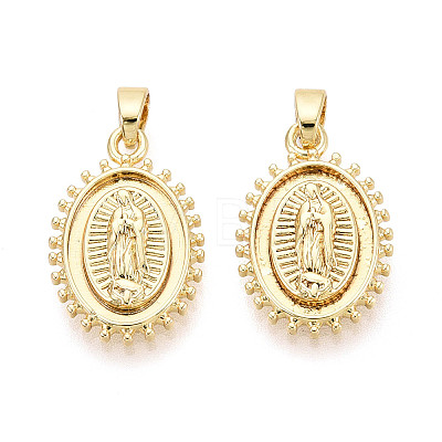 Religion Brass Pendants KK-T073-55G-1