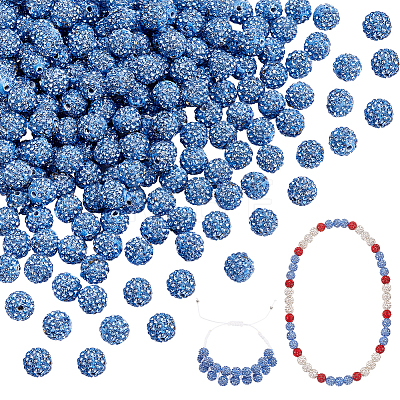 200Pcs Pave Disco Ball Beads RB-PH0001-41A-1