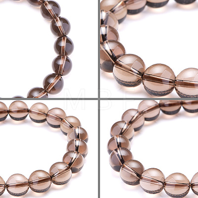 SUNNYCLUE  Natural Smoky Quartz Crystal  Round Beads Stretch Bracelets BJEW-PH0001-10mm-05-1