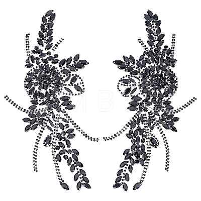 Flower Resin Rhinestone Decorative Corsages for Clothing Accessories PATC-WH0021-064B-1