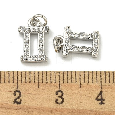 Rack Plating Brass Micro Pave Cubic Zirconia Pendants KK-K386-02E-P-1