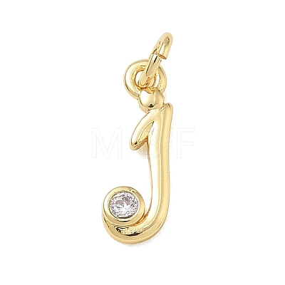 Brass Micro Pave Clear Cubic Zirconia Charms KK-D289-66G-J-1