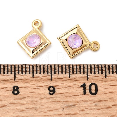 Brass Glass Charms KK-P340-08G-02-1