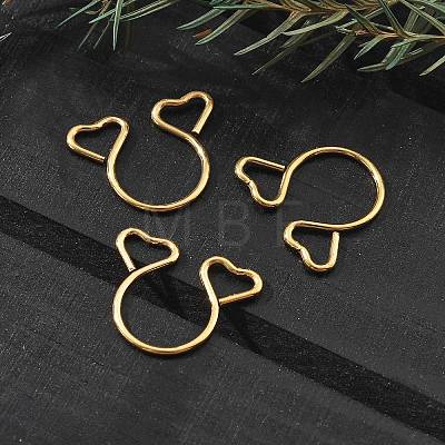 304 Stainless Steel Heart Clip on Nose Rings AJEW-A062-01A-G-1