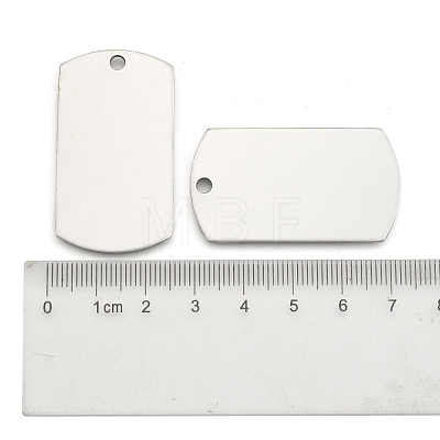 Tarnish Resistant 201 Stainless Steel Rectangle Stamping Blank Tag Pendants STAS-S031-03-1