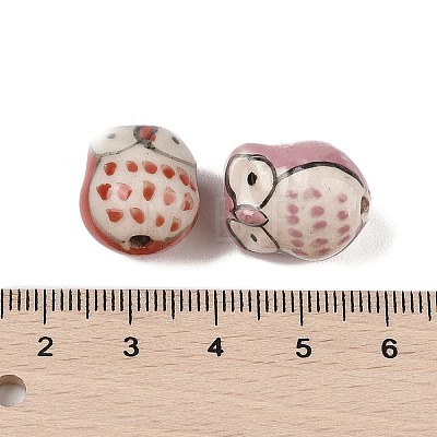 Handmade Printed Porcelain Beads PORC-E015-09L-1