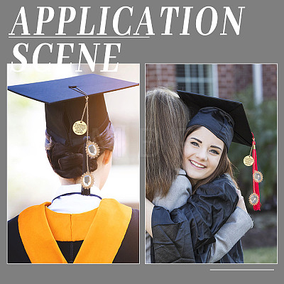 DIY Zinc Alloy Graduation Season Hat Brims Photo Pendant Decorations DIY-SC0020-66-1
