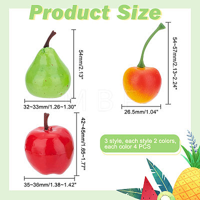   24Pcs 6 Style Mini Foam Artificial Fruit DIY-PH0009-61-1