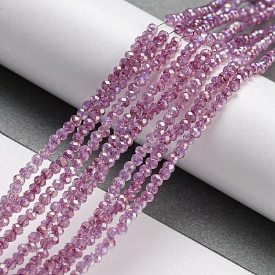 Transparent Baking Painted Glass Beads Strands DGLA-F002-02A-1