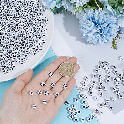 1200Pcs Opaque Acrylic Beads SACR-PA0001-33-1