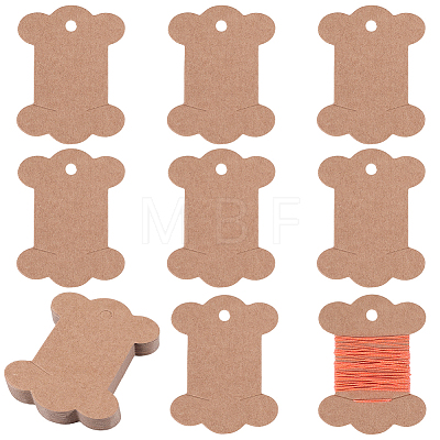 80Pcs Bone Shape Paper Thread Winding Boards SENE-SC0001-09B-1