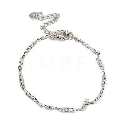 304 Stainless Steel Link Chain Bracelets for Women BJEW-S153-09P-1