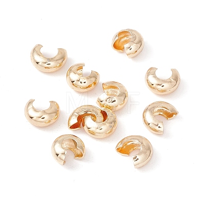 Brass Crimp Beads Covers KK-P219-05B-G01-1