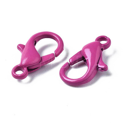 Spray Painted Eco-Friendly Alloy Lobster Claw Clasps PALLOY-T080-06E-08-NR-1