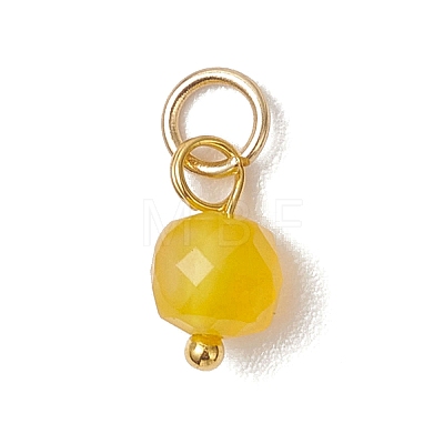 6Pcs 6 Colors Natural Quartz & Grey Agate & Banded Agate & Green Onyx Agate Faceted Cube Charms PALLOY-JF04798-02-1