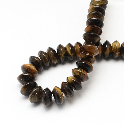 Rondelle Natural Tiger Eye Beads Strands G-R309-11-1