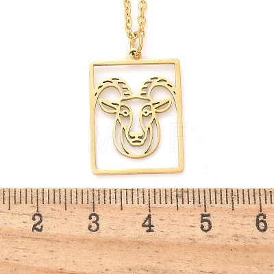 304 Stainless Steel Necklace NJEW-D330-01G-10-1