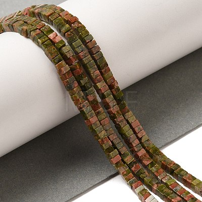 Natural Unakite Beads Strands G-N342-79-1