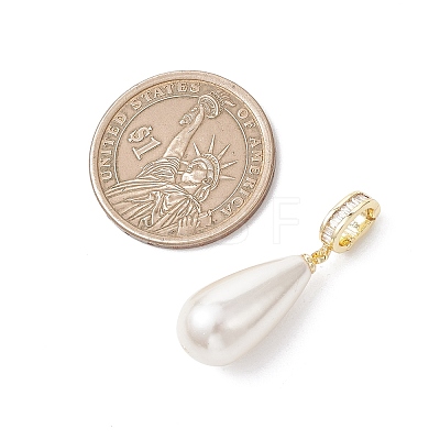 Electroplate Shell Pearl Pendants PALLOY-JF04940-03-1