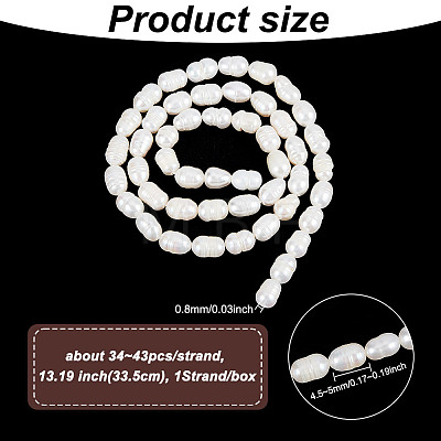 GOMAKERER 1 Strand Grade A Natural Cultured Freshwater Pearl Beads Strands PEAR-GO0001-08-1