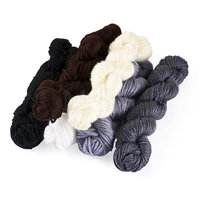 6 Bundles 6 Colors Acrylic Fiber Yarn OCOR-TA0003-17-1