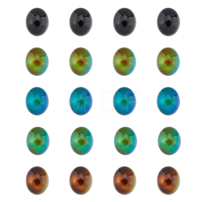 Translucent Glass Cabochons GLAA-FH0001-54-1